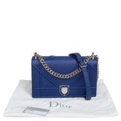 Pre Owned حقيبة كتف ديور ديوراما متوسطة قلاب جلد انديغو