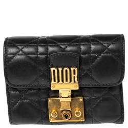 مملوكة مسبقًا Dior Black Cannage Leather Addict Wallet