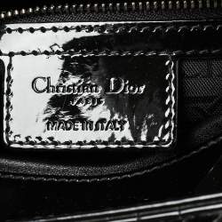 مملوكة مسبقًا Dior Black Cannage Patent Leather Medium Lady Dior Tote