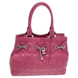 Dior Pink Cannage Leather Charming Tote