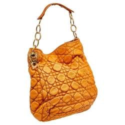 Pre Owned Dior Tan Quilted Cannage Leather Hobo