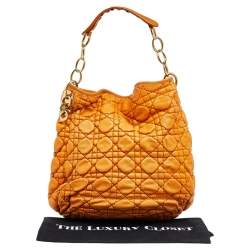 Pre Owned Dior Tan Quilted Cannage Leather Hobo