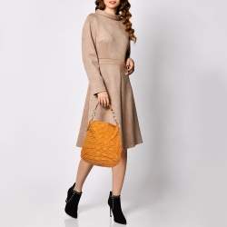 Pre Owned Dior Tan Quilted Cannage Leather Hobo