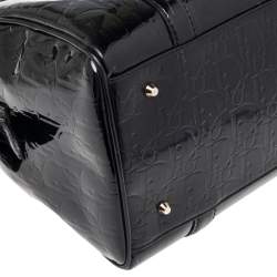 مملوكة مسبقًا Dior Black Monogram Patent Leather Boston Bag