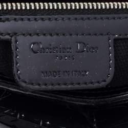 مملوكة مسبقًا Dior Black Monogram Patent Leather Boston Bag