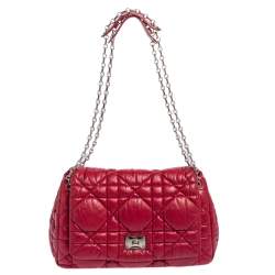 مملوكة مسبقًا  حقيبة كتف ديور ميلي لا فوريت جلد كاناج سوفت أحمر 