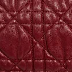 Pre Owned Dior Red Cannage Leather Delidior Flap Shoulder Bag