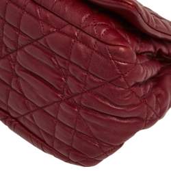Pre Owned Dior Red Cannage Leather Delidior Flap Shoulder Bag