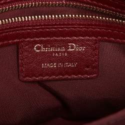 Pre Owned Dior Red Cannage Leather Delidior Flap Shoulder Bag
