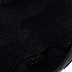 Pre Owned Dior Navy Blue Canvas Camouflage Embroidered Saddle Belt Bag