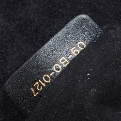 Pre Owned حقيبة يد ديور سابل ليدي ديور جلد أسود مرصعة متوسطة 