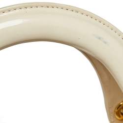 مملوكة مسبقًا حقيبة يد توتس ديور ليدي ديور جلد كاناج كريمي لامع متوسطة 