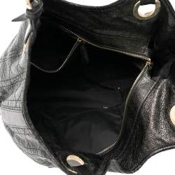 Pre Owned Dior Black Cannage Leather Bee Hobo