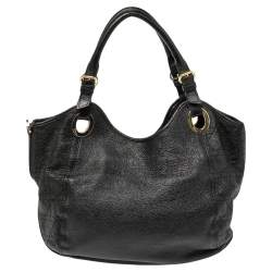 Pre Owned Dior Black Cannage Leather Bee Hobo