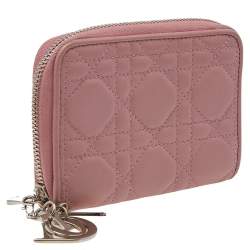 Dior Pink Quilted Leather Lady Dior Wallet