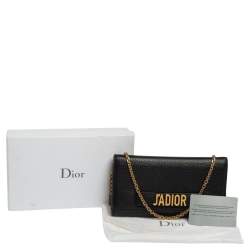 Pre Owned Dior Black Leather J'Adior Croisiere Wallet on Chain