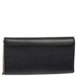 Pre Owned Dior Black Leather J'Adior Croisiere Wallet on Chain