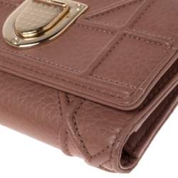 Pre Owned محفظة ديور ديوراما جلد رصاصي ثلاثية الطي