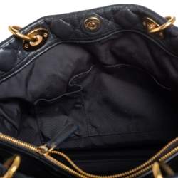 Pre Owned حقيبة يد توتس ديور ليدي ديور شوبر جلد كاناج أسود ناعم 