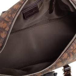 Pre Owned Dior Brown Oblique Coated Canvas Romantique Satchel