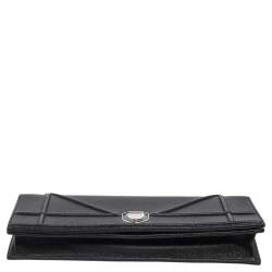 Pre Owned حقيبة كلتش ديور ديوراما جلد أسود بسلسلة 