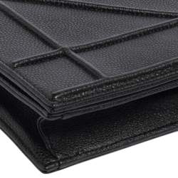 Pre Owned حقيبة كلتش ديور ديوراما جلد أسود بسلسلة 