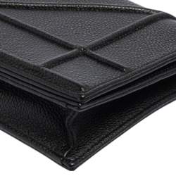 Pre Owned حقيبة كلتش ديور ديوراما جلد أسود بسلسلة 