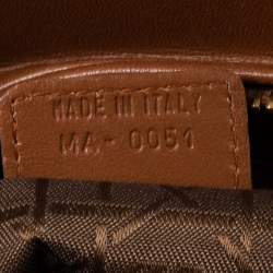 Pre Owned Dior Brown Cannage Quilted Leather Medium Lady Dior Tote