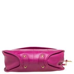 Pre Owned Dior Pink Leather 61 Bejeweled Hobo 