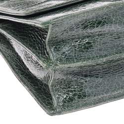 مملوكة مسبقًا Dior Green Crackle Leather Large Diorama Flap Shoulder bag