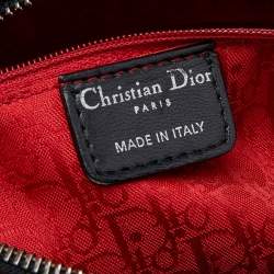 مملوكة مسبقًا حقيبة يد توتس ديور ليدى كبيرة جلد كاناج أسود 