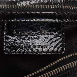 مملوكة مسبقًا حقيبة يد توتس ديور ليدي ديور ش وبر جلد لامع ناعم كاناج أسود