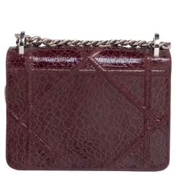 Dior Burgundy Ceramic Effect Leather Diorama Club Shoulder Bag