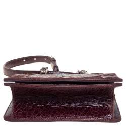 Dior Burgundy Ceramic Effect Leather Diorama Club Shoulder Bag