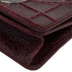 Dior Burgundy Ceramic Effect Leather Diorama Club Shoulder Bag