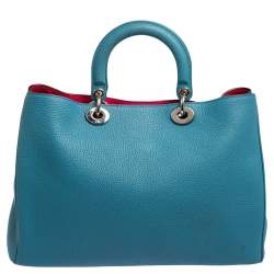 Pre Owned حقيبة يد توتس ديور ديوريسيمو شوبرجلد أزرق كبيرة 