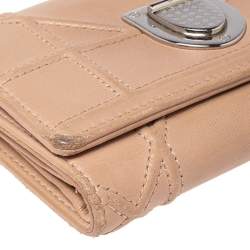 Dior Beige Leather Diorama Trifold Wallet