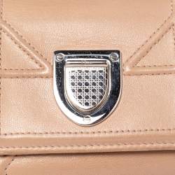 Dior Beige Leather Diorama Trifold Wallet