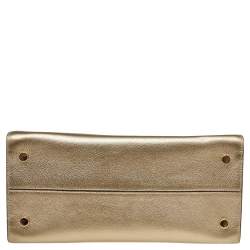 Pre Owned Dior Metallic Gold Leather Medium Diorever Bag
