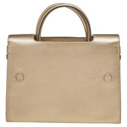 Pre Owned Dior Metallic Gold Leather Medium Diorever Bag