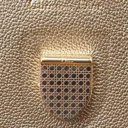 Pre Owned Dior Metallic Gold Leather Medium Diorever Bag