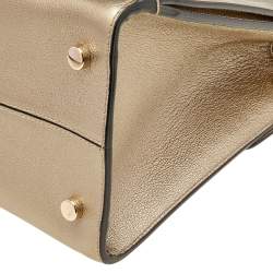 Pre Owned Dior Metallic Gold Leather Medium Diorever Bag