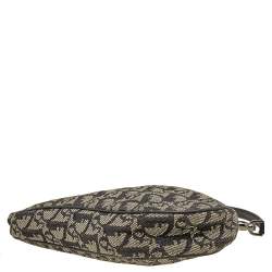 Pre Owned Dior Black/Beige Oblique Jacquard Saddle Pouch