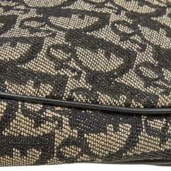 Pre Owned Dior Black/Beige Oblique Jacquard Saddle Pouch