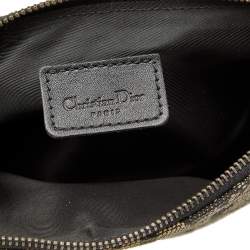 Pre Owned Dior Black/Beige Oblique Jacquard Saddle Pouch