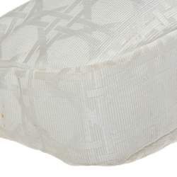 Pre Owned Dior White Cannage Canvas Medium Lady Dior Hobo