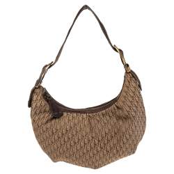 Pre Owned Dior Brown/Beige Oblique Canvas and Leather Ethnic Hobo