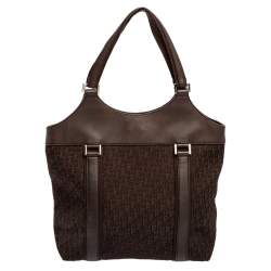 Dior Brown Diorissimo Canvas And Leather Shoulder Bag