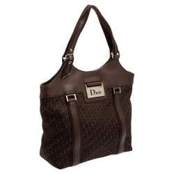 Dior Brown Diorissimo Canvas And Leather Shoulder Bag