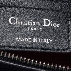 Pre Owned حقيبة يد ديور ليدي ديور كبيرة جلد كاناج أسود